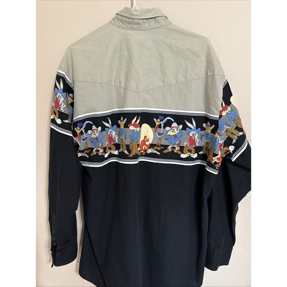 KARMAN Looney Tunes Button Down Shirt Warner Bros Western Collection XXL 1990’s - Picture 2 of 13